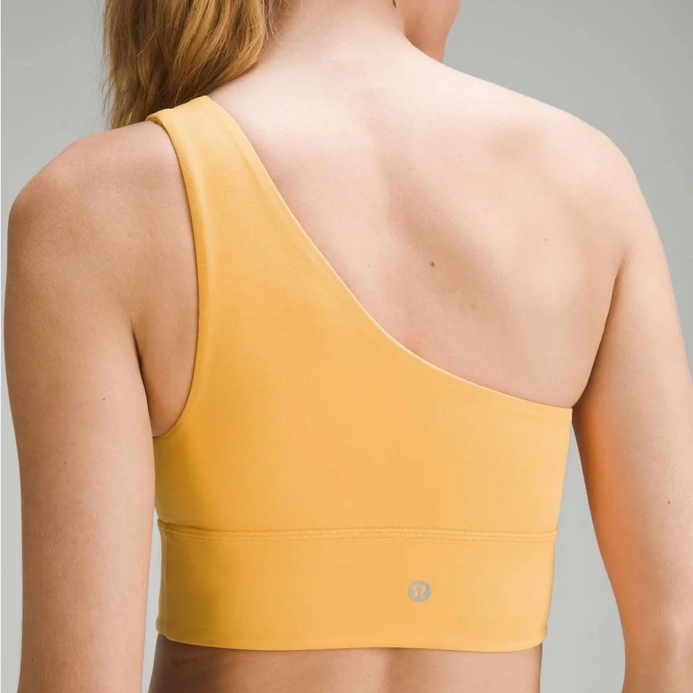 Lululemon Align Asymmetrical One Shoulder Bra Top Yellow Size 10 Nulu Yoga - Picture 2 of 7